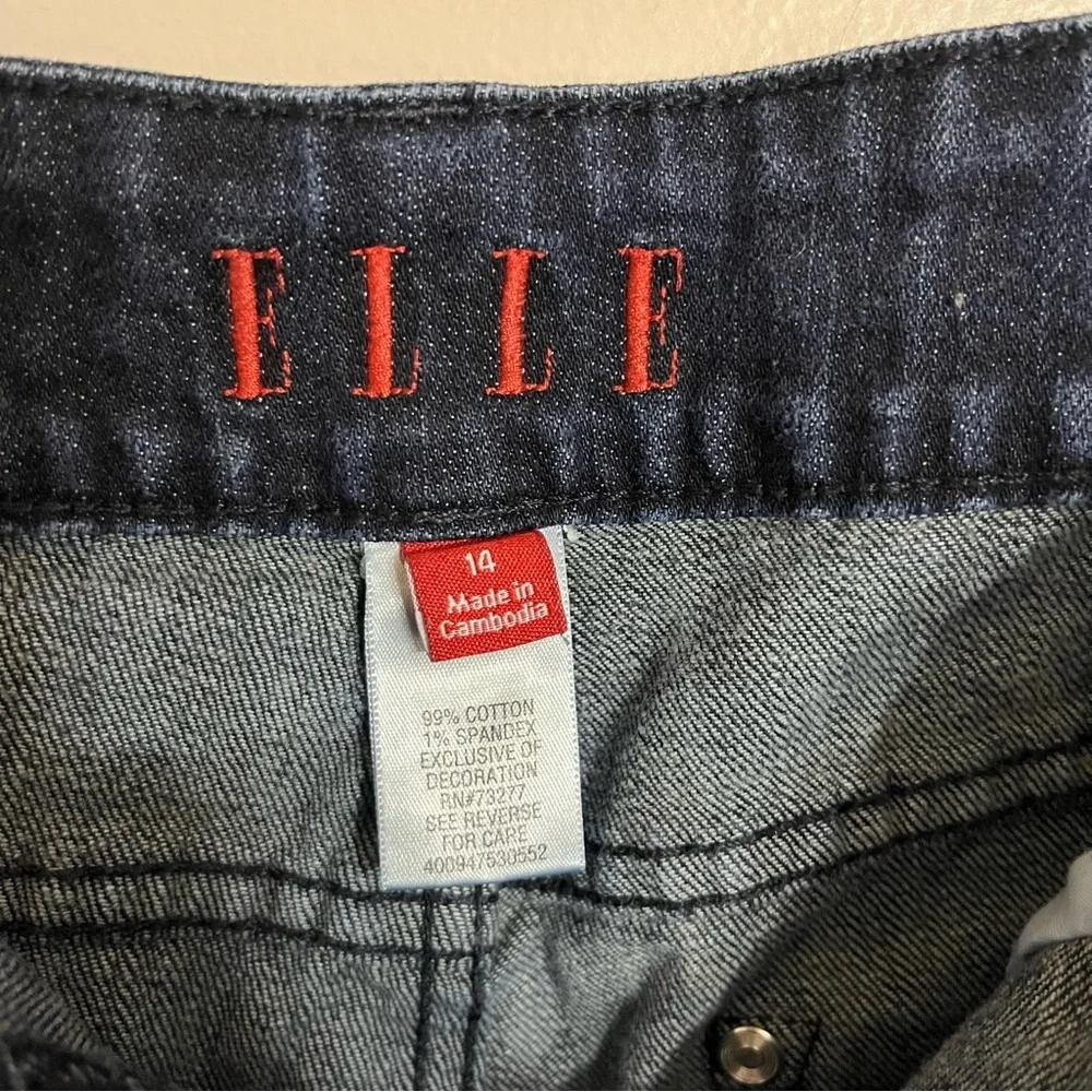 Women's Elle Wide Leg Dark Wash Mid Rise Jeans Size 14‎ 90s Y2K